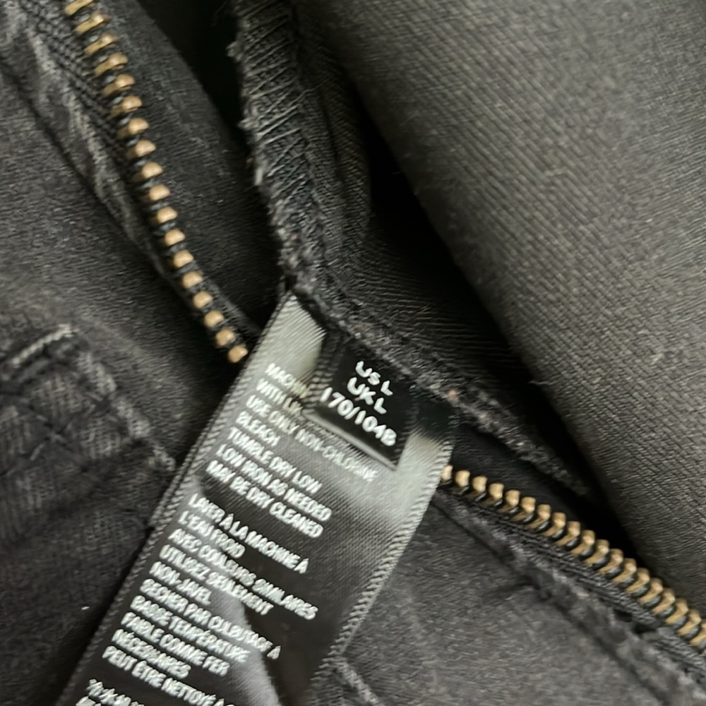 Free People Lennox Black Denim Utility Zip-Up Workwear Jumpsuit Women’s Large - Picture 7 of 10